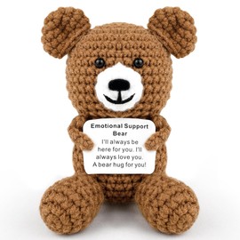 KatchOn, Emotional Support Crochet Teddy Bear - 4 Inches, Pack of 1 | Crochet Animals with Positive Messages | Positive Crochet Animals, Coworker Gifts | Graduation Teddy Bear for Graduation Gifts
