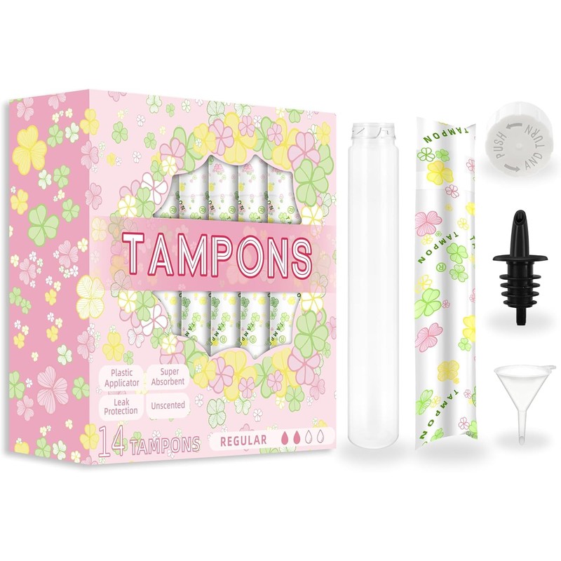 JUSONEY 14 Pack Tampon Flasks (21oz Total) Hidden Flasks for