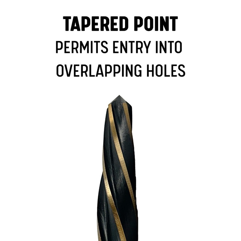 Drill America 1/2" High Speed Steel Black and Gold Straight