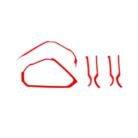 Hoolcar Center Console Dash Board Trim & Grab Handle Decor Cover Compatible with Ford Bronco 2021-2025, Interior Accessories, Red