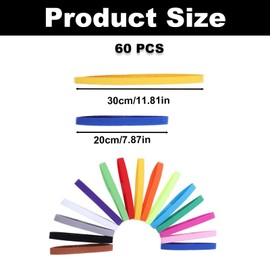 60PCS Puppy Whelping Collars, Newborn Pet Identification Double-Sided Adjustable Collars, Colorful Pet ID Band, ID Collars for Kitten Puppy