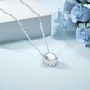 LANBEIDE Birthstone Necklace, 925 Sterling Silver Necklace with Round Gemstone