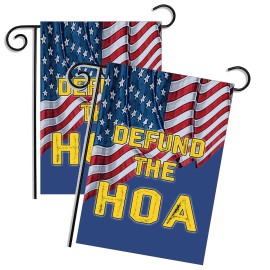 Brotherhood Two Defund The Home Owners Association HOA Two Flags and Two Metal Stands