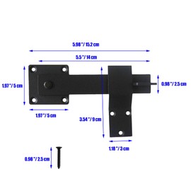 Proshopping Flip Gate Latch 6 Inch, Carbon Steel Flid Barn Door Lock, Solid Metal Fence Hardware for Inside Door, Sliding Doors, Shed, Yard - Black