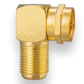 HB-DIGITAL Angle Adaptor Set for Satellite Systems: 20x F-Connector (Gold-Plated) + 10x F-Angle Adaptor [F-Connector (SAT Male) to F-Female (SAT Female)] Right Angle Corner Connector 90° Degree