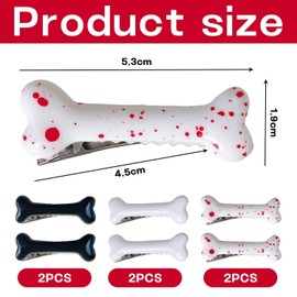 6 Pieces Simulated Bone Hair Clips, Cute Hair Clips, Creative Hair Clips, Cosplay Costume Accessories, Party Hair Accessories