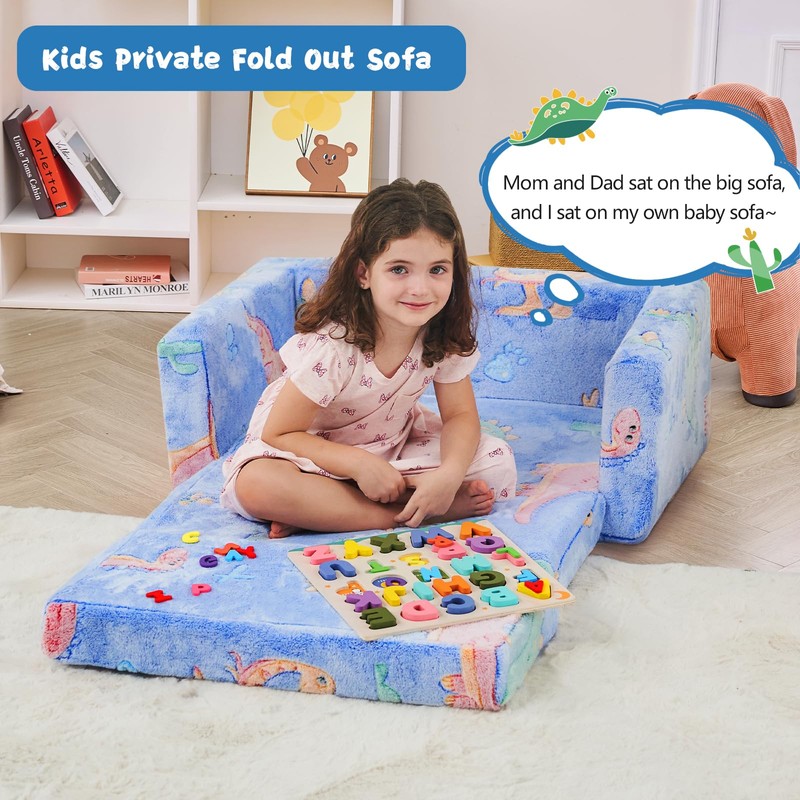 Toddler Chair Comfy,Toddler Couch,Extra Wider Seating,Glow in The Dark 2-in-1