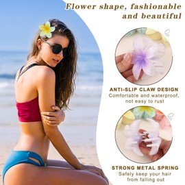 Flower Clips, 8 Pieces Flower Hair Clip, 3D Hair Clip Flower, Plastic Hair Clip, Flower, Reusable Flower Hair Clip, Suitable for Short Hair, Long Hair and All Hair Types