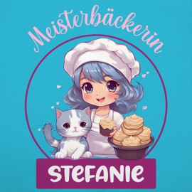 Geschenk mit Namen personalisiert by Shirtracer - Children's Apron Children Boys Girls - Baking Apron - Master Baker with Name I Gift Baking I Hobby Baker, 2 turquoise