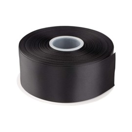 AVANAVA Cinta de satén de doble cara de 2 pulgadas de ancho – 50 yardas (030-negro)