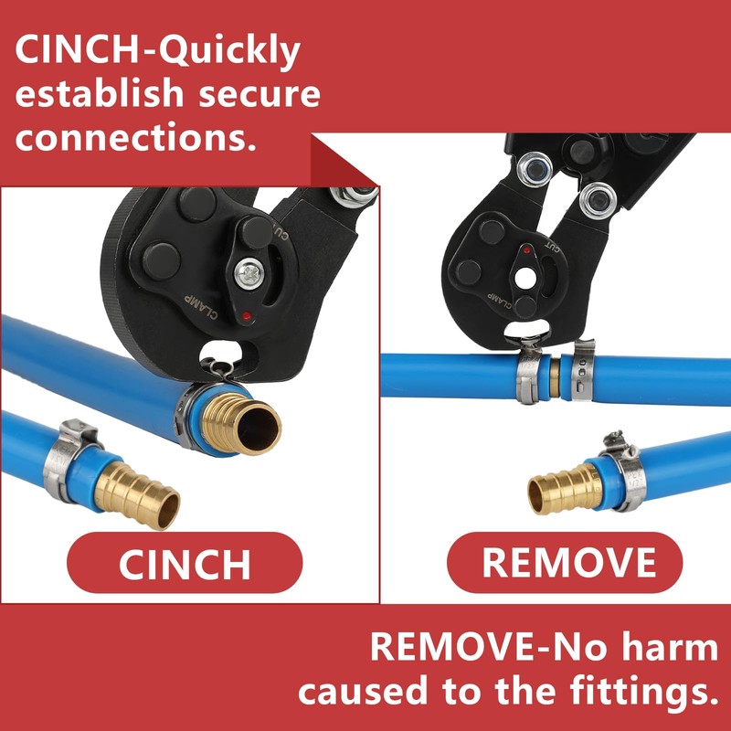 EFIELD 2-in-1 Pex Ratchet Cinch Crimping Tool with Removing Function