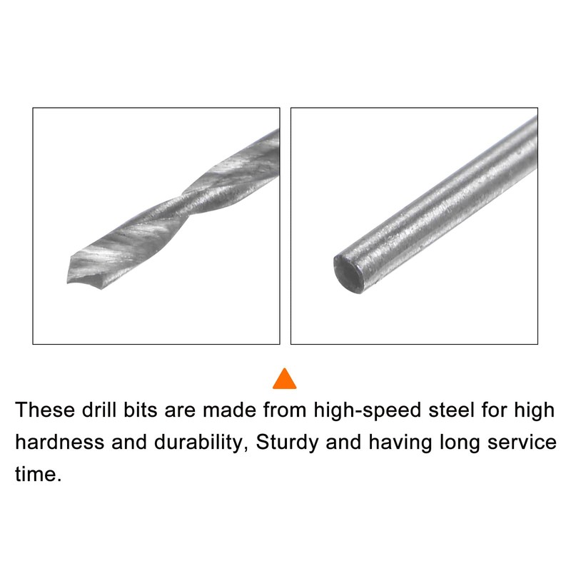 sourcing map 20pcs Extra Long Drill Bits, 0.8mm HSS Drill