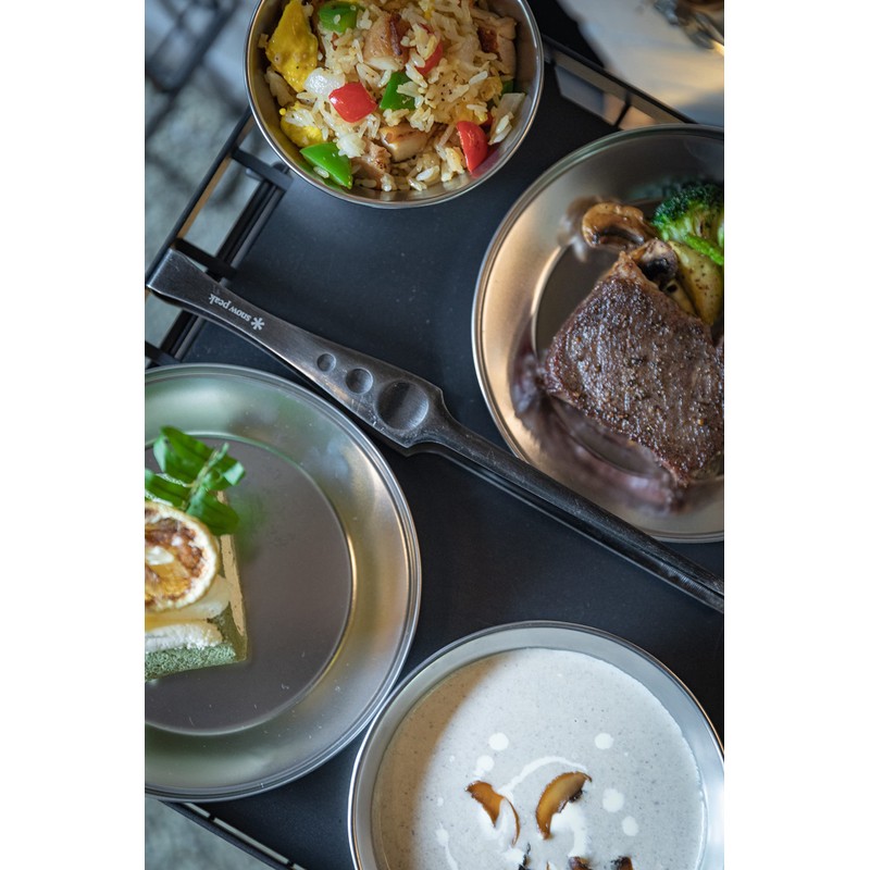 CAMPING MOON S395-2S Tableware, Camping Plate, Stainless Steel Tableware Set,