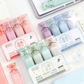 Artbox/Majeon-dong Store Glitter Highlighter Set Notebook Memo Writing School Supplies Stationery Set / 아트박스마전동상회 글리터 형광펜 세트 노트 메모 필기 학용품 문구세트