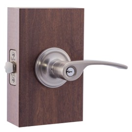 Copper Creek KL2240SS Scandinavian keyed Entry Kash Non-Handed Lever, Satin Stainless