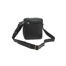 Visconti Compact Leather Messenger/Travel Bag S8 Black