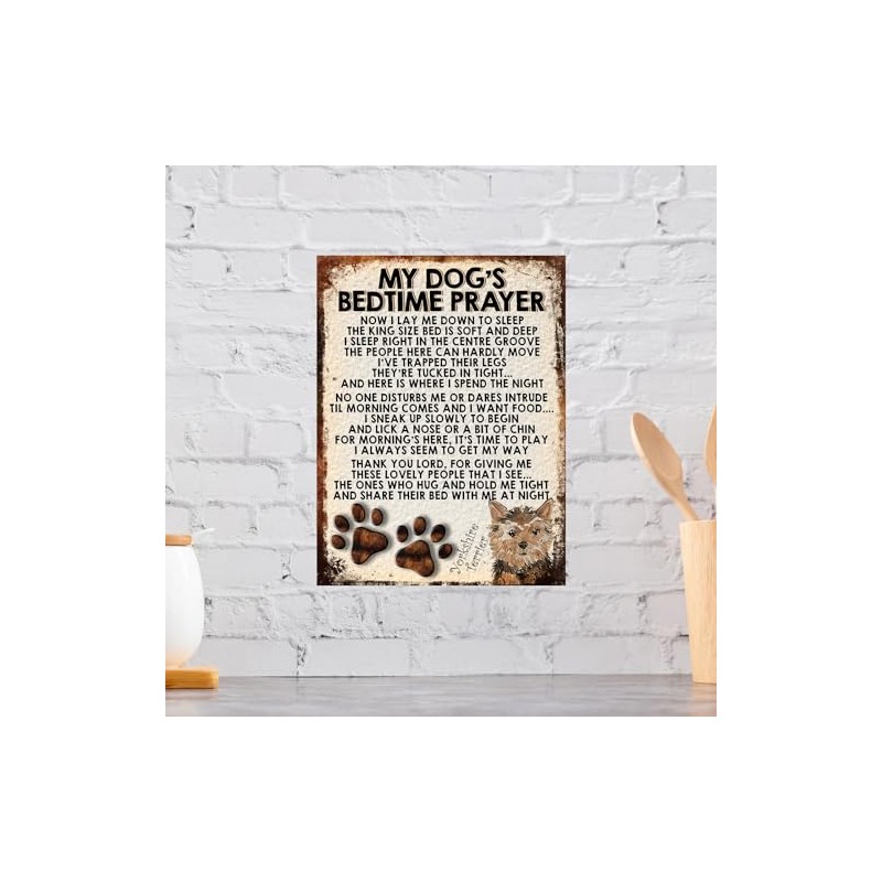 MY DOG'S BEDTIME PRAYER RETRO STYLE METAL TIN SIGN/PLAQUE (YORKSHIRE