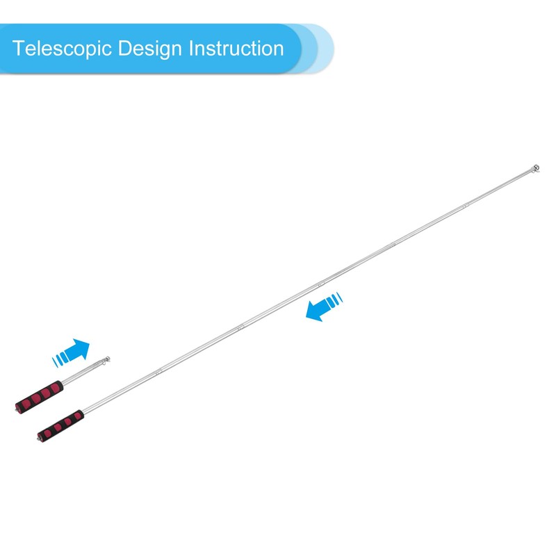 PATIKIL 1.2M/4ft Telescoping Handheld Flagpole with Sponge Handle Teacher Pointer