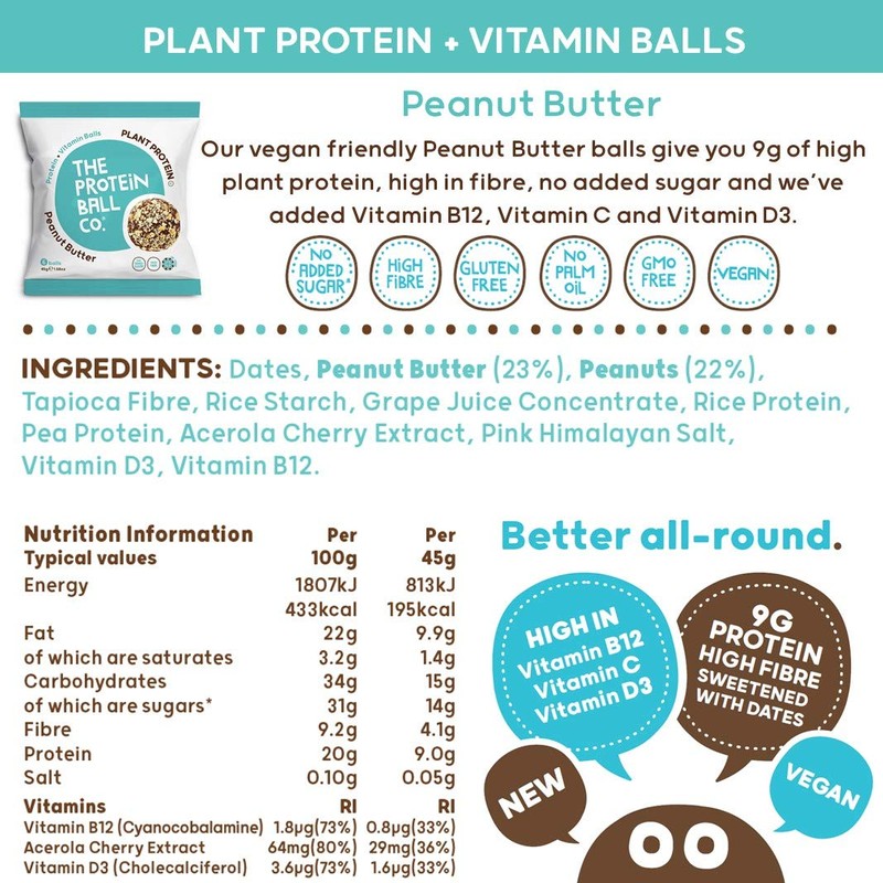 PROTEIN BALL CO Peanut Butter Protein + Vitamin Balls