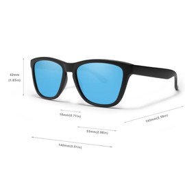 Carefully Polarized Sunglasses for Women and Men Classic Trendy Sun Glasses with 100% UV ProtectionC731 black blue