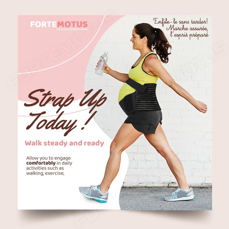 FORTEMOTUS Pregnancy Support Belt, 3 in 1 Pregnancy Belly Band