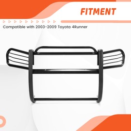 Kojem Grill Guard Compatible with 2003-2009 Toyota 4Runner Steel Front Black Light Bull Bar Bumper Grill Grille Guard Protector Brush Push Bar Powder Coated