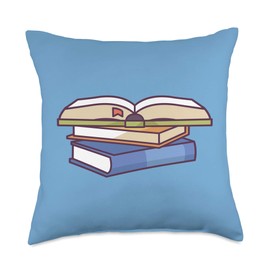 Literature Nerd Designs Bookworm Book Lover Nerd Literature Throw Pillow, 18x18, Multicolor