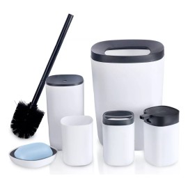 accesorios baño,accesorios para el baño,jaboneras para baño,jaboneras,juego de baño Juego De Accesorios De Baño Y Tocador Plástico Mate 6 Piezas