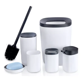 accesorios baño,accesorios para el baño,jaboneras para baño,jaboneras,juego de baño Juego De Accesorios De Baño Y Tocador Plástico Mate 6 Piezas