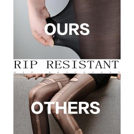 DUCMODA Ultra Durability Sheer Tights for Women, 20D Rip Resistant Strong Pantyhose, High Waist Stocking with Reinforced Toe-1 Nude-M