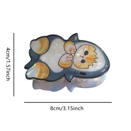 Cute Cat Hair Clips,Novelty Acetate Claw Clip for Women,Blue Cat Hair Clip