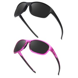 TJUTR 2-Pack Sportbrille Fahrradbrille Herren Damen Polarisiert mit UV400 Schutz, Rundum-Sportsonnenbrille für Radfahren, Laufen, MTB, Running