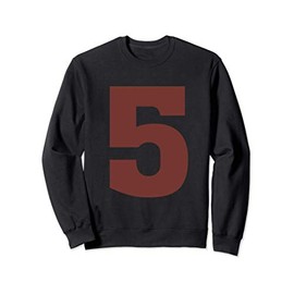 Big Maroon Color Dark Red Number 5 Five Sweatshirt