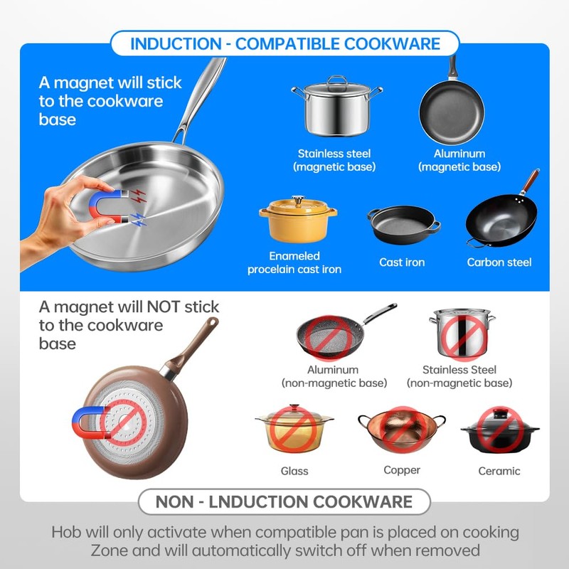 BOOROS Portable Induction Cooktop 1800W Induction Hot Plates for Countertop,9.6-Inch