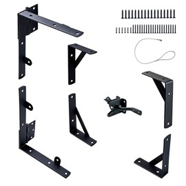 1 Sets Anti-Sag Gate Kit, Heavy Duty No Sag Gate Brace with Corner Bracket & Self-Locking Latch, Designed for Wooden Fence Gates