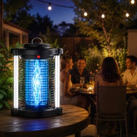 Outdoor Bug Zapper for Yard & Patio Use – 15W UV Mosquito Trap with LED Light for Backyard Gatherings