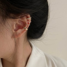 Ear Cuff Earrings for Women Ear Cuffs Multiple No Piercing Earrings Ear Clips Cartilage Cubic Zirconia Earrings for Girls Jewelry Gifts