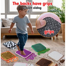 Craftstory Montessori Toys Sensory Mini Mats for Toddlers, 8 Set Assorted Textured Sensory Tiles, Tactile Sensory Wall Panel for Calm Down Corner Autism Classroom, Fine Motor Toys Gifts for Girls Boys