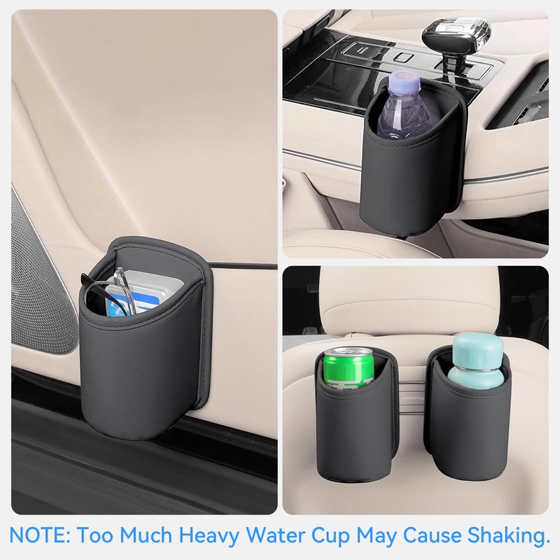 Dargoose Cup Holder for Car Leather Large Water Drink Bottle
