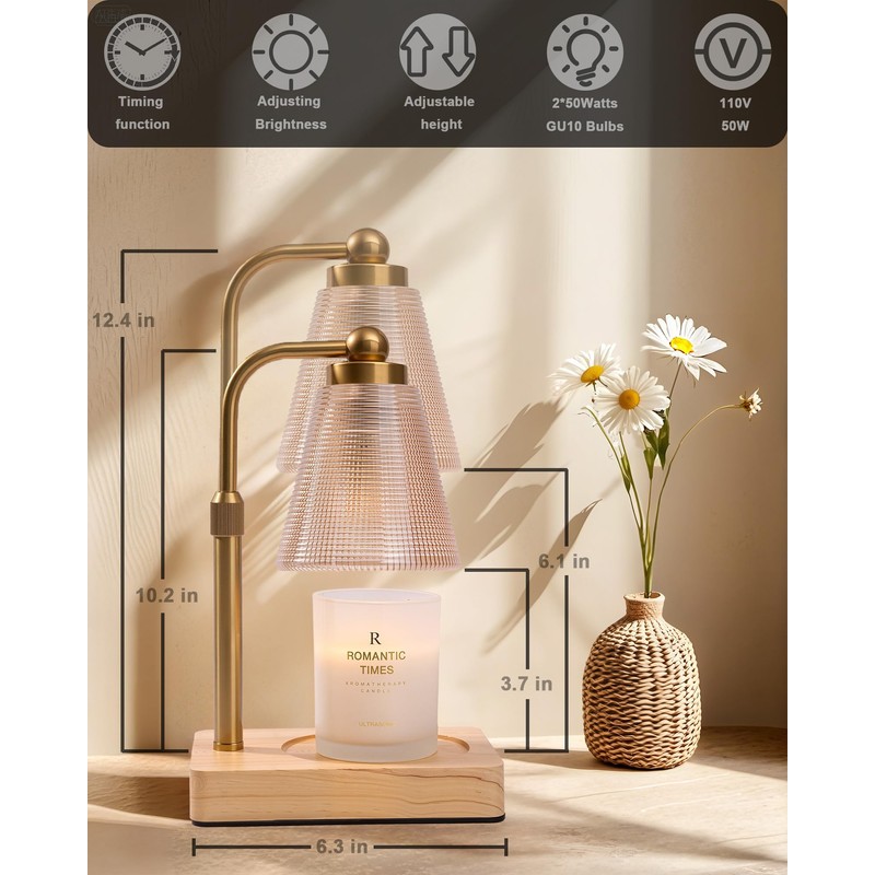 HONGZZI Candle Warmer Lamp - Electric Candle Warmer with Timer,