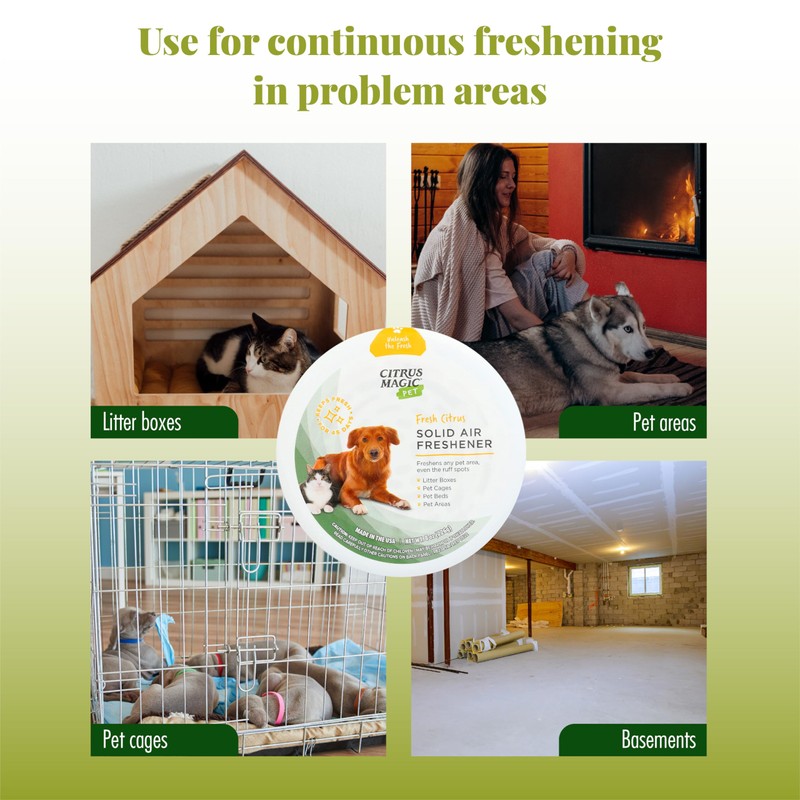 Citrus Magic Pet Odor Eliminator Solid Air Freshener, Fresh Citrus,