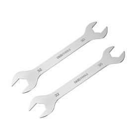 sourcing map 2pcs Thin Open End Wrench 30mm x 32mm Metric Sandblasting Plated 3cr13 Stainless Steel, Double Ended Slim Spanner for Household Maintenance and General Repairs
