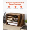 4-Compartment Wooden Mailbox Sorter Office Literature Organizer with Detachable Side