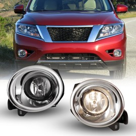 ROXX Fog Lights Assembly For 2013-2016 Nissan Pathfinder, Driving Fog light 2PCS OEM Lamps Replacement Set with Switch and Wiring Kit (OE Style Clear Lens w/H11 12V 55W Halogen Bulbs)