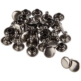 Ichinen Access Family Tool 56296 Double-Sided Caulking Set, Large (Head Diameter 0.4 inches (9 mm) x Foot Length 0.4 inches (9 mm), Black Nickel, Set of 20