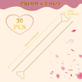 Floral Pick Card Holder 20Pcs Picture Holders for Centerpieces,Gold Place Card Holder Stick Clip for Flower Arrangement Metal Wire Photo Holder,Heart Shape Floral Picks for Wedding Birthday Party
