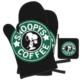 Snoopy Heat Resistant Potholders Oven Mittens Pot Holder Heat Resistant Mittens Stylish Cute Oven Mittens Anti-Burn Non-Slip Kitchen Mittens Can Be Used With Both Left and Right Hands, Heat Resistant Gloves, Unisex, Set of 2