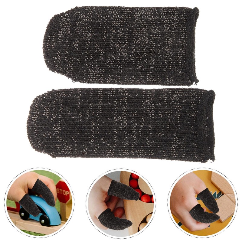 Baluue 6pcs Cut Resistant Finger Cots Reusable Finger Protectors for