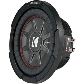 Kicker 8 Inch Dual 600 Watt CompRT 2 Ohm Shallow Slim Car Subwoofer | 43CWRT82