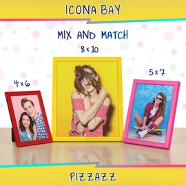 Icona Bay 8x10 (20x25 cm) Picture Frame, Yellow Colored Solid Wood Scandinavian Style Frame for Photo, Pizzazz Collection